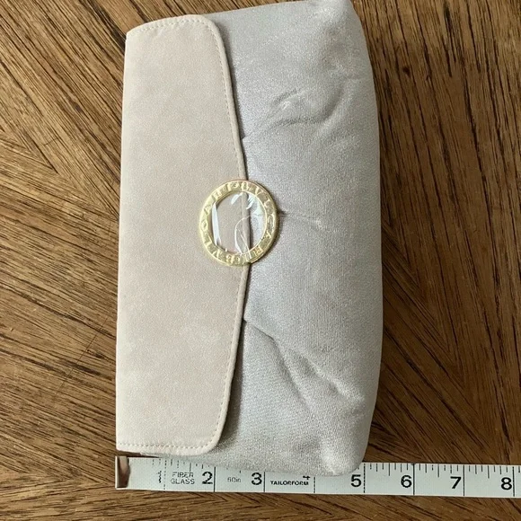 ☄️Cleanrance☄️ New Bvlgari Parfums Satin & Faux Suede Blush Pink Cosmetic Pouch - Picture 12 of 12